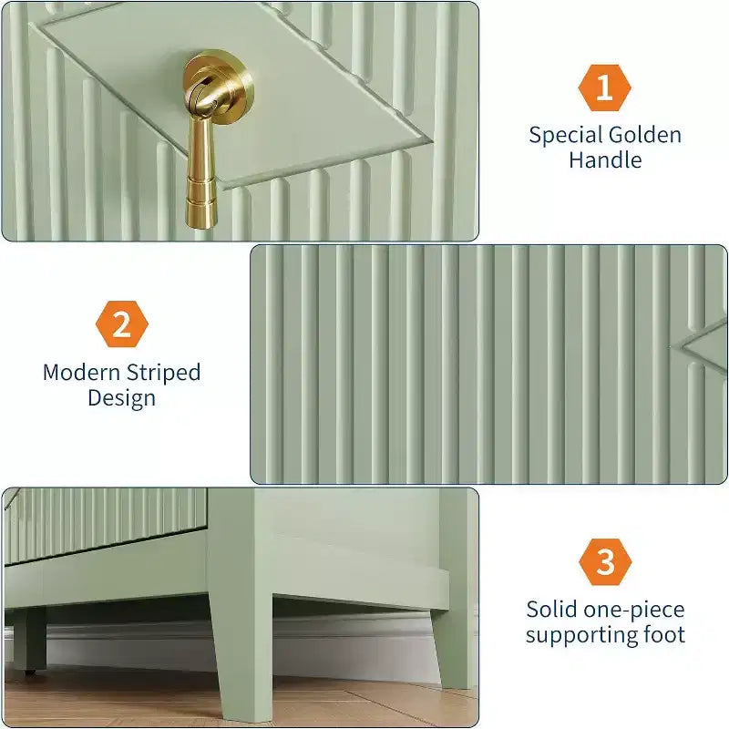 Commode de chambre avec tiroirs cannelés, style moderne