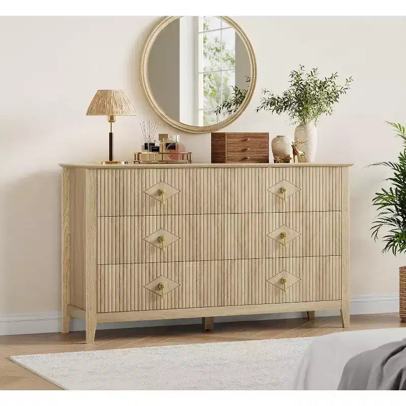 Commode de chambre avec tiroirs cannelés, style moderne