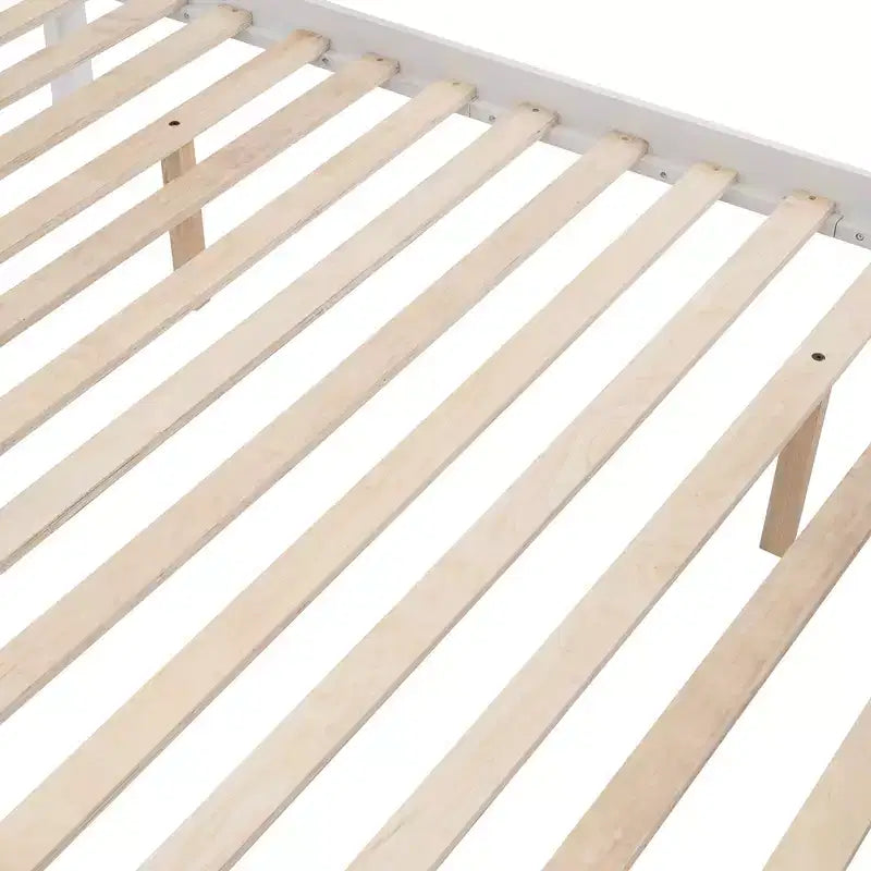 Lit superposé jumeau sur grand lit double avec escalier intégré