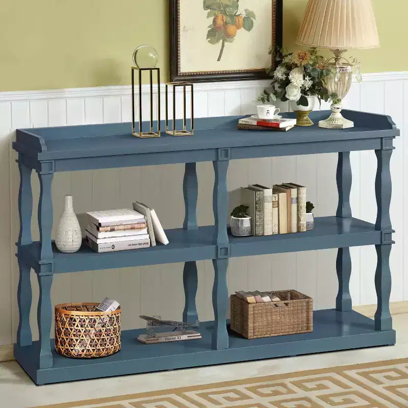 Console avec espaces de rangement ouverts