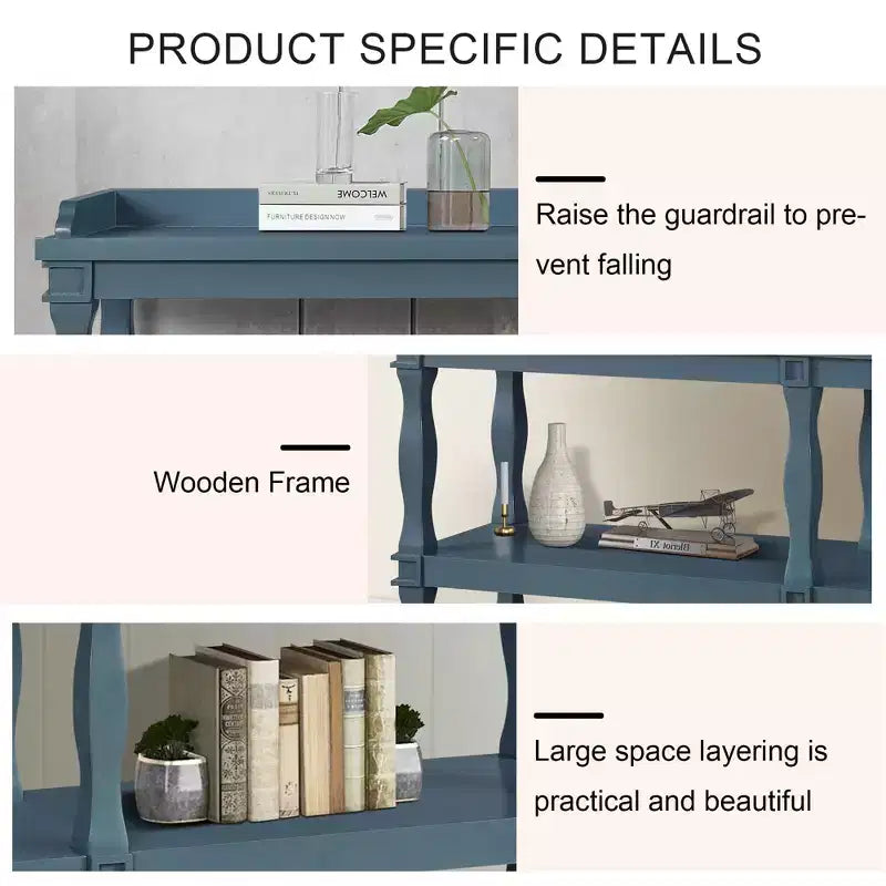 Console avec espaces de rangement ouverts
