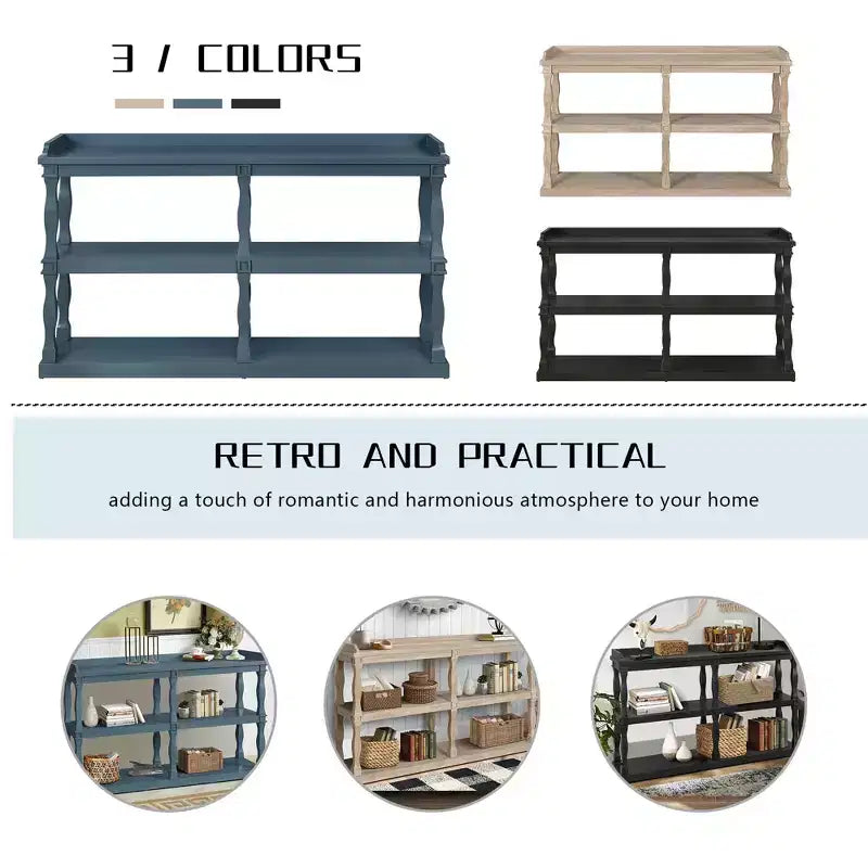 Console avec espaces de rangement ouverts