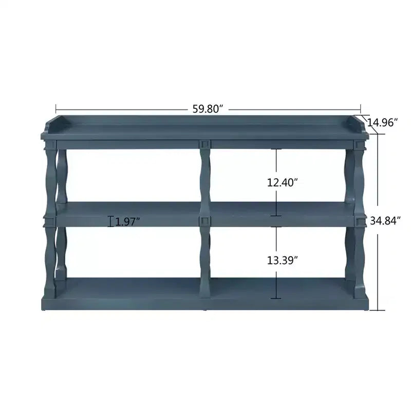 Console avec espaces de rangement ouverts