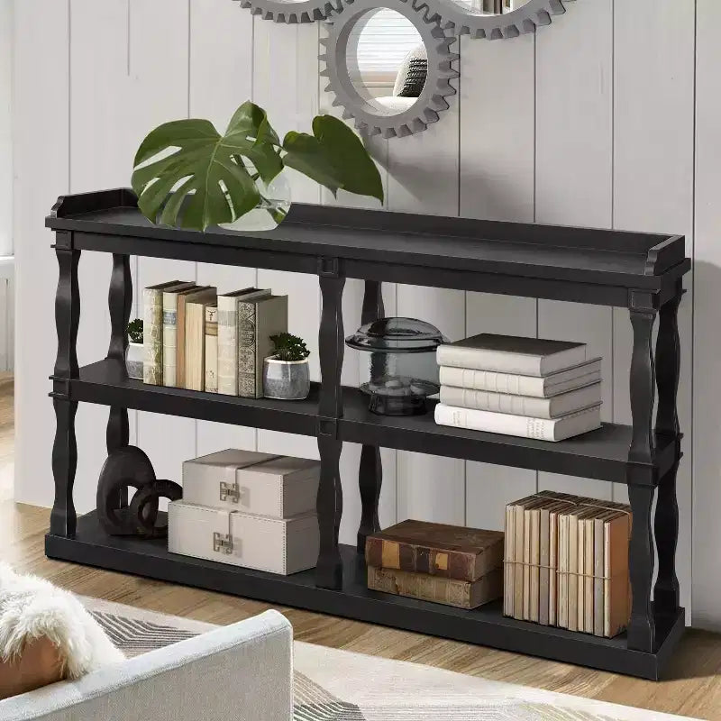 Console avec espaces de rangement ouverts