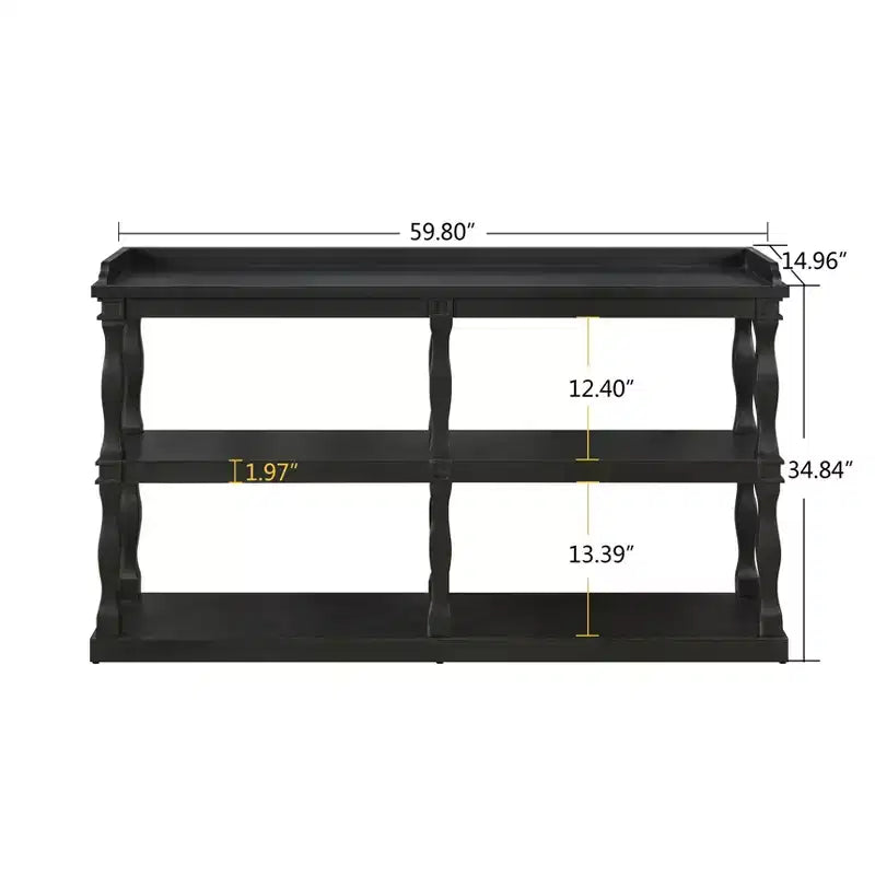 Console avec espaces de rangement ouverts