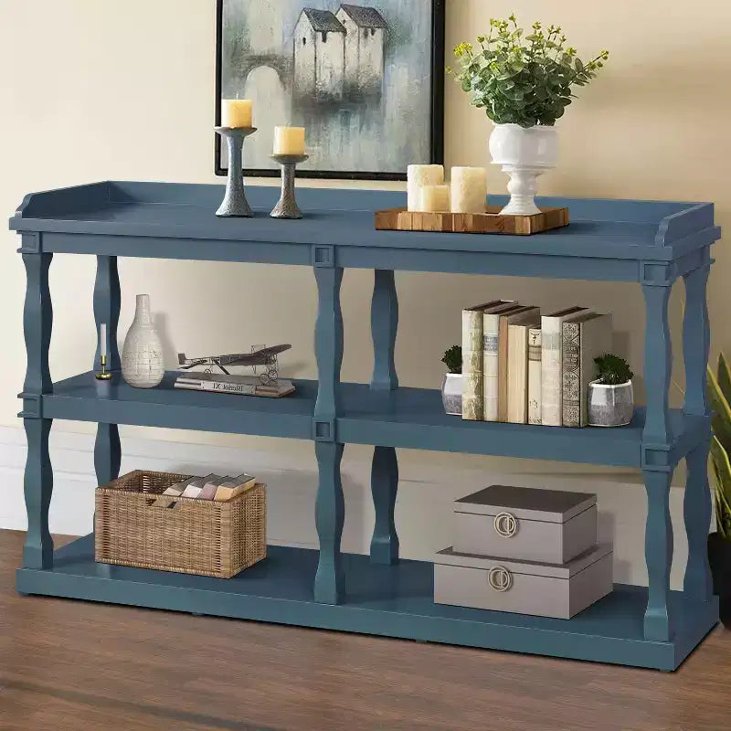 Console avec espaces de rangement ouverts