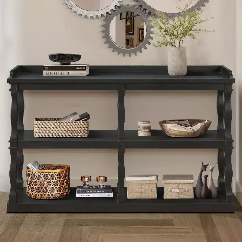Console avec espaces de rangement ouverts