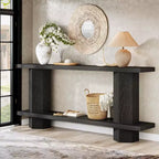 Lantine 71-Inch Long Console Table for Entryway Wooden Sofa Table Behind Couch for Living Room Hallway Foyer Black