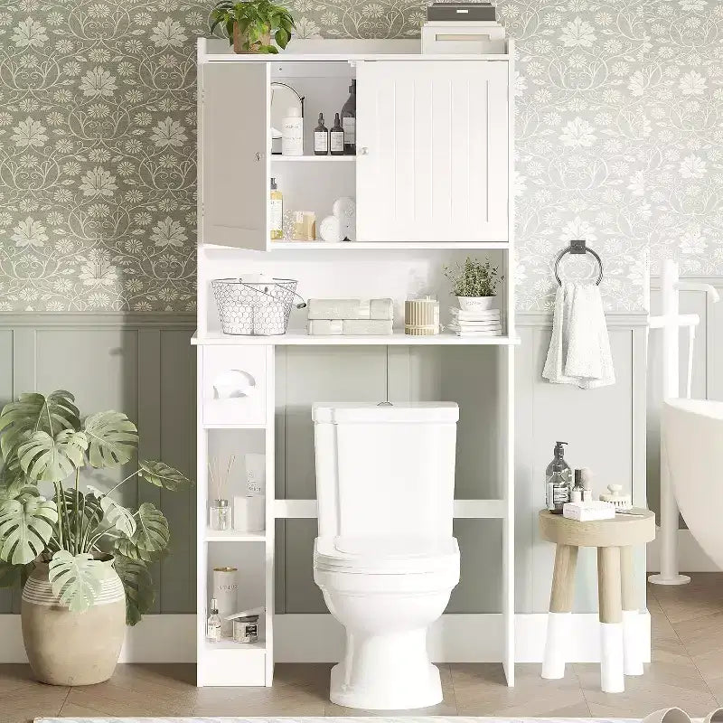 Meuble de rangement autoportant au-dessus des toilettes