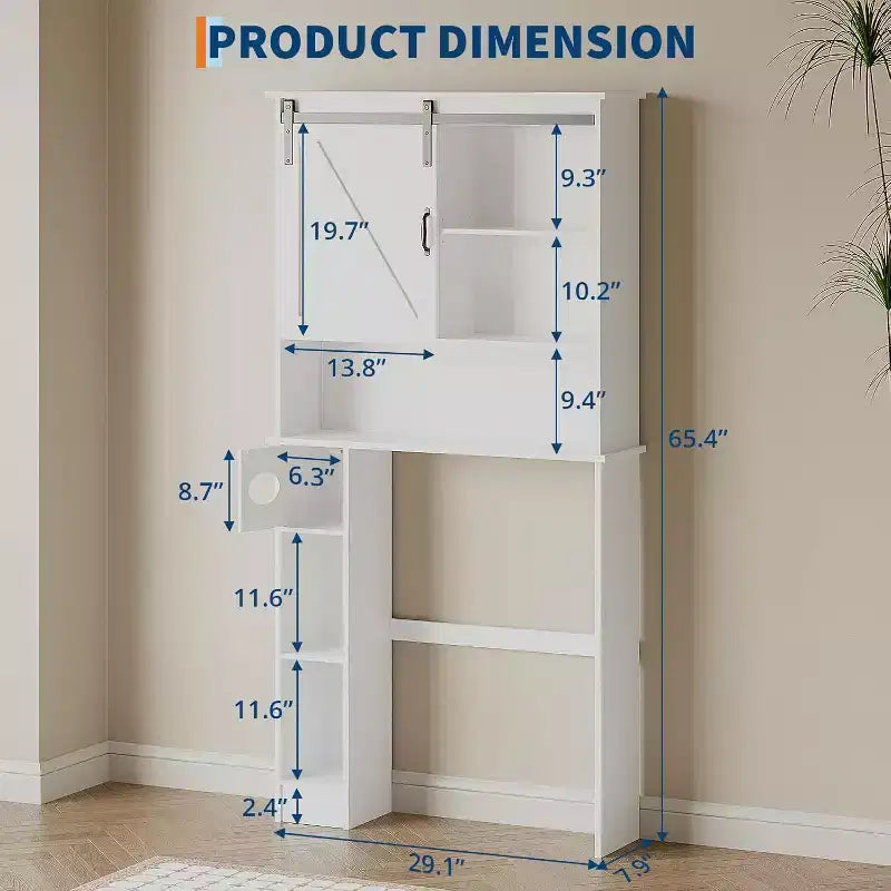 Meuble de rangement autoportant au-dessus des toilettes