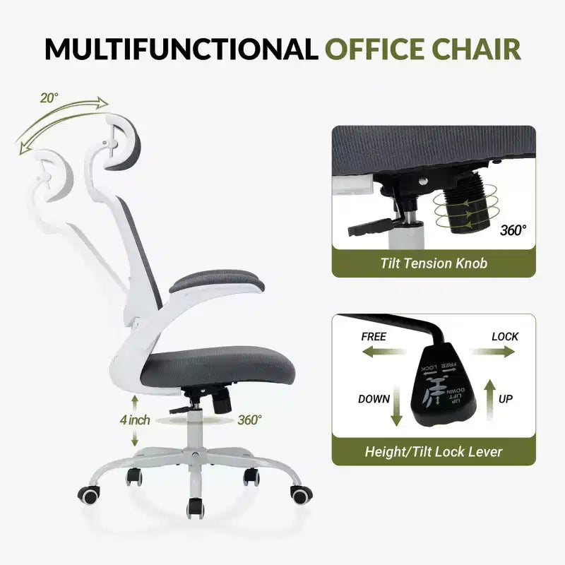 Chaise de bureau ergonomique en maille respirante
