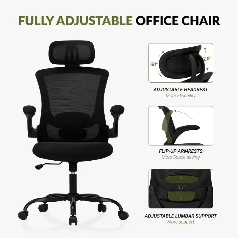 Chaise de bureau ergonomique en maille respirante