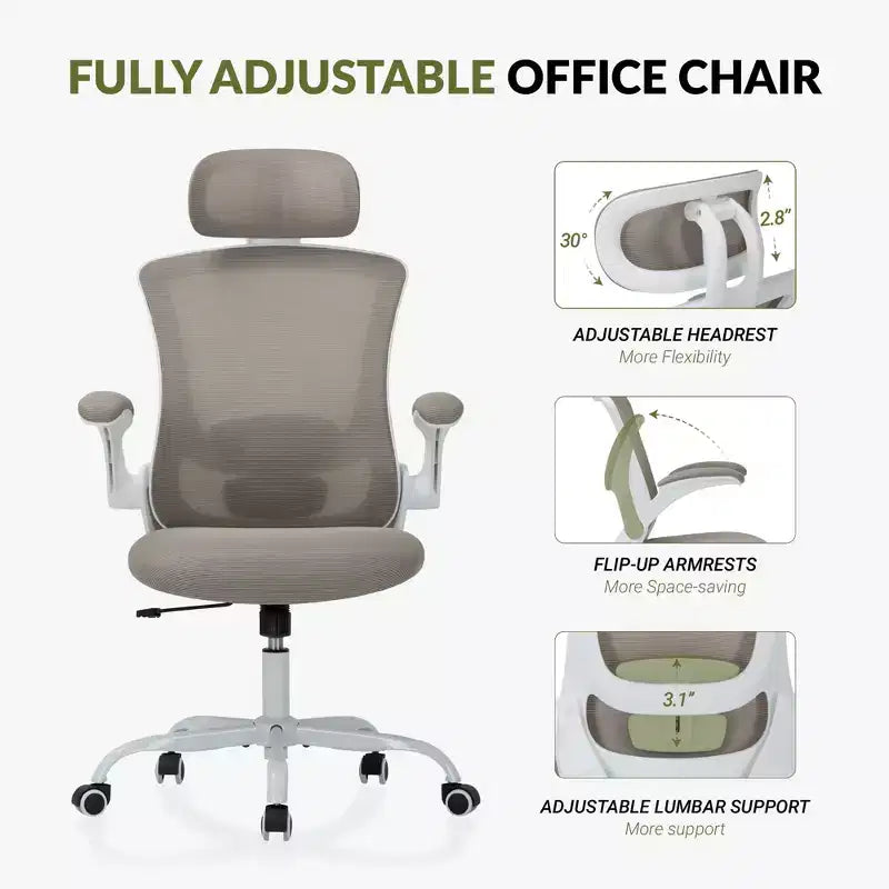 Chaise de bureau ergonomique en maille respirante
