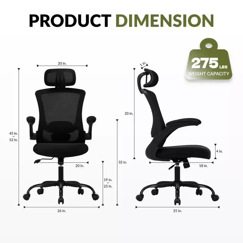 Chaise de bureau ergonomique en maille respirante