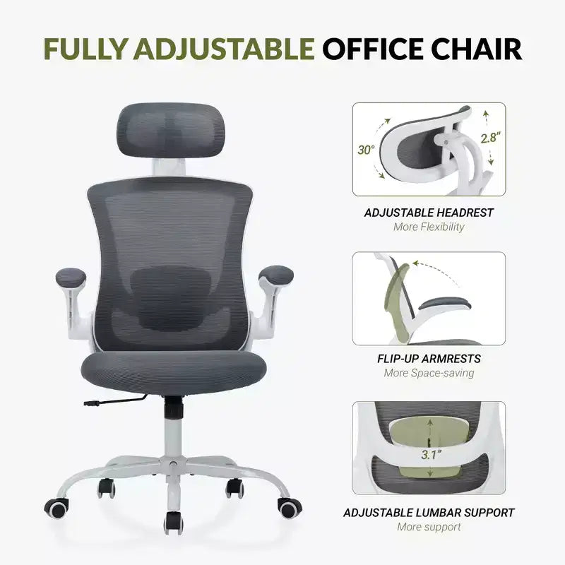 Chaise de bureau ergonomique en maille respirante