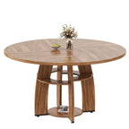 Table à manger ronde en bois moderne