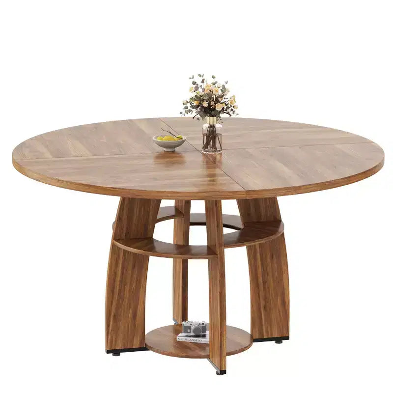 Table à manger ronde en bois moderne