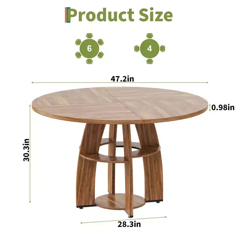 Table à manger ronde en bois moderne