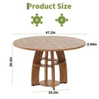Table à manger ronde en bois moderne