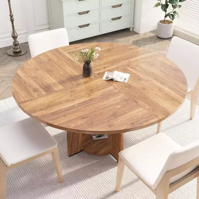 Table à manger ronde en bois moderne