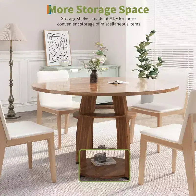 Table à manger ronde en bois moderne