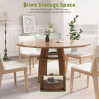 Table à manger ronde en bois moderne