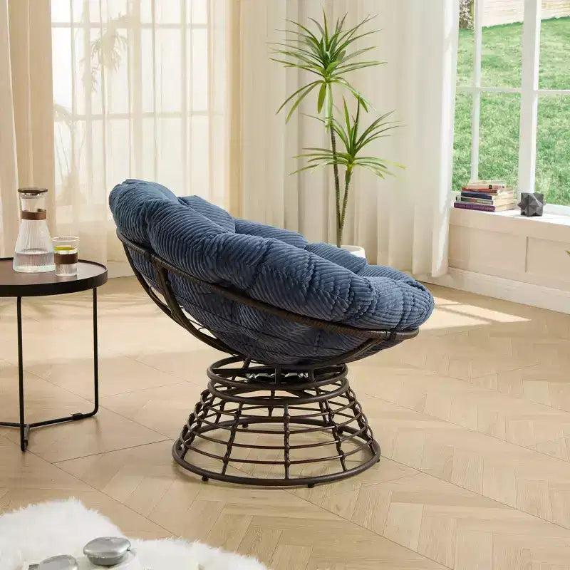 Fauteuil moderne en rotin pivotant à 360°