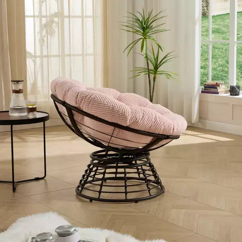 Fauteuil moderne en rotin pivotant à 360°