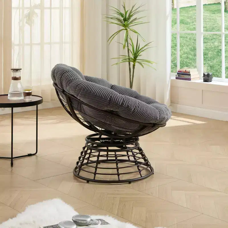 Fauteuil moderne en rotin pivotant à 360°