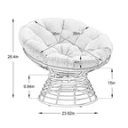 Fauteuil moderne en rotin pivotant à 360°