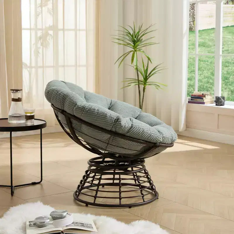 Fauteuil moderne en rotin pivotant à 360°
