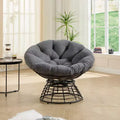 GDFStudio Rina Modern 360 Swivel Rattan Papasan Chair with Soft Thick Cushion