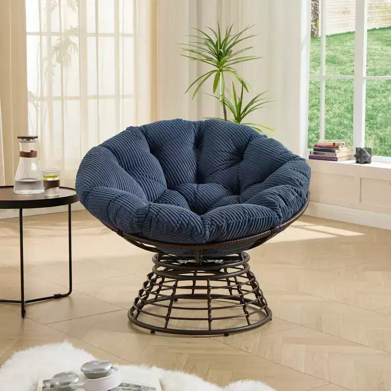Fauteuil moderne en rotin pivotant à 360°