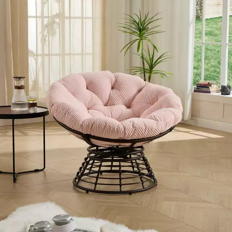 Fauteuil moderne en rotin pivotant à 360°