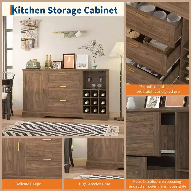 Buffet de style rustique