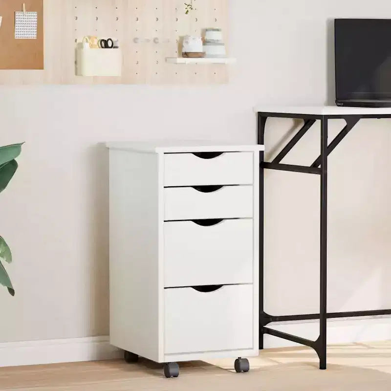 Meuble à roulettes blanc