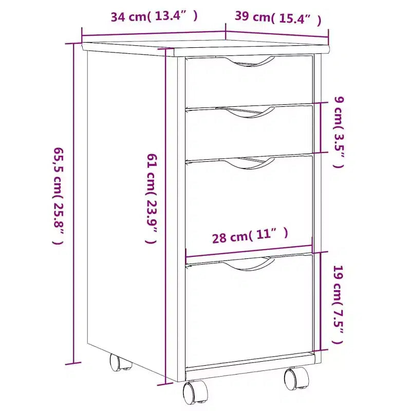 Meuble à roulettes blanc