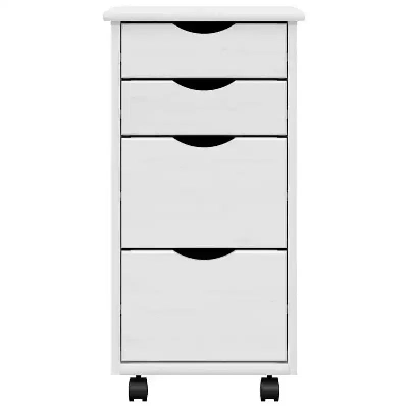 Meuble à roulettes blanc