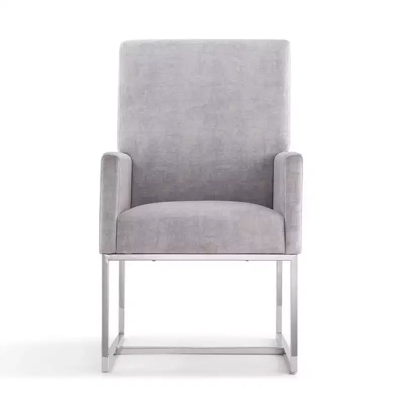 Fauteuil de salle à manger en velours gris
