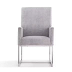 Fauteuil de salle à manger en velours gris