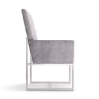 Fauteuil de salle à manger en velours gris