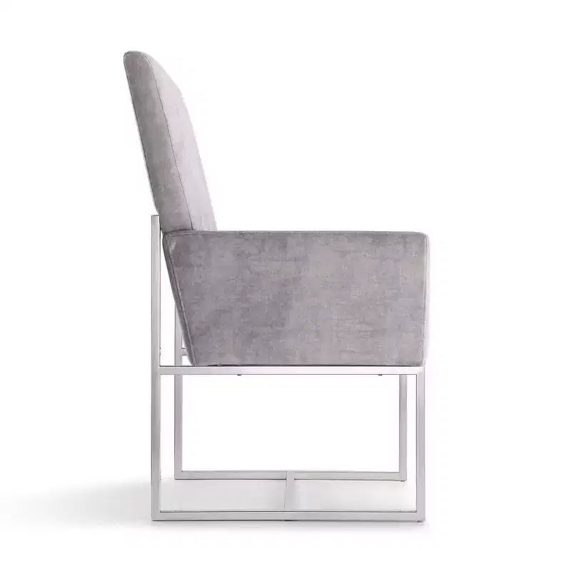 Fauteuil de salle à manger en velours gris