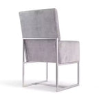 Fauteuil de salle à manger en velours gris