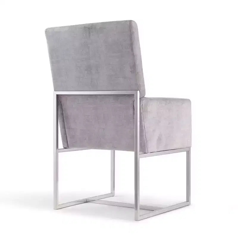 Fauteuil de salle à manger en velours gris