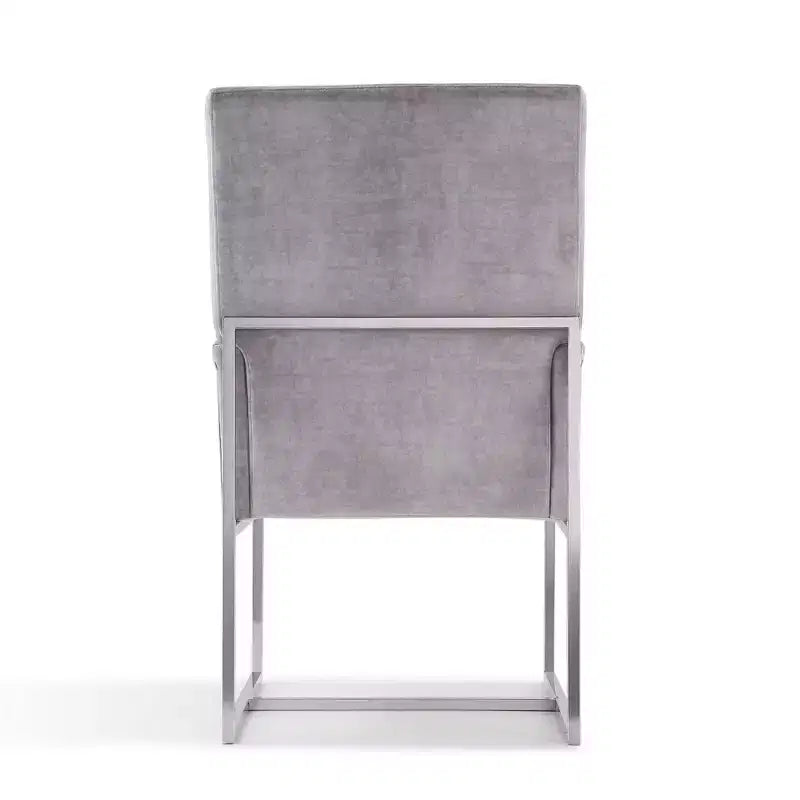 Fauteuil de salle à manger en velours gris