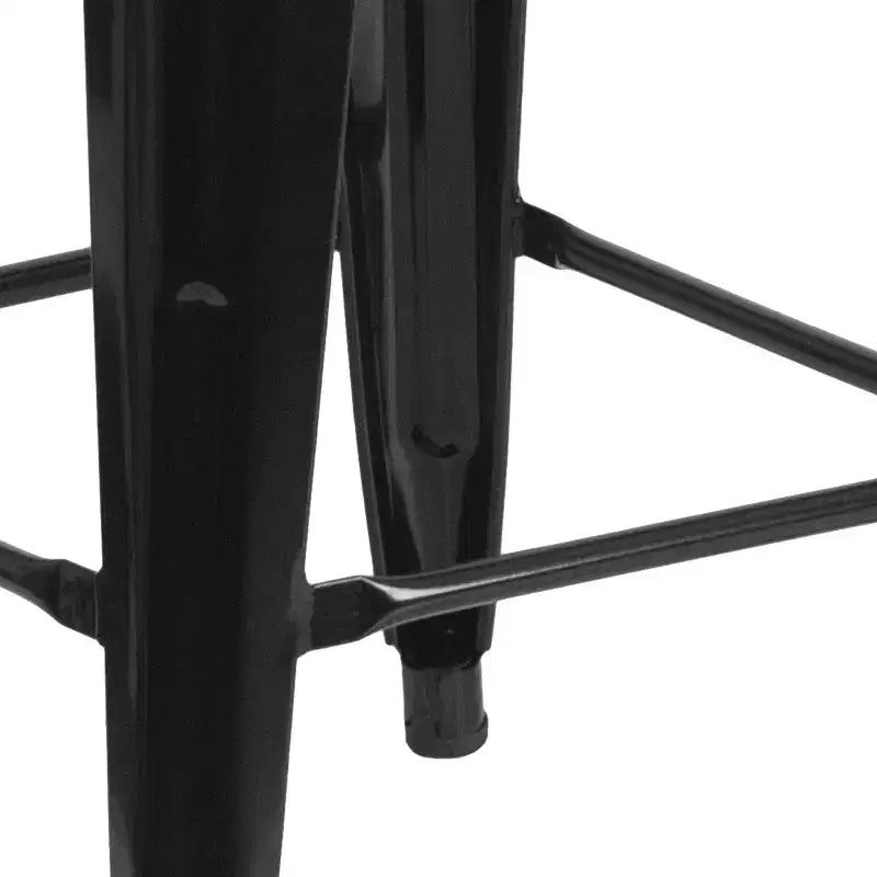 Tabouret de bar en métal avec assise en bois