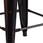 Tabouret de bar en métal avec assise en bois