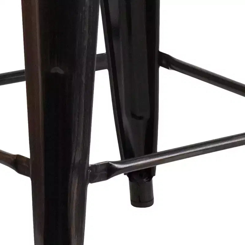 Tabouret de bar en métal avec assise en bois