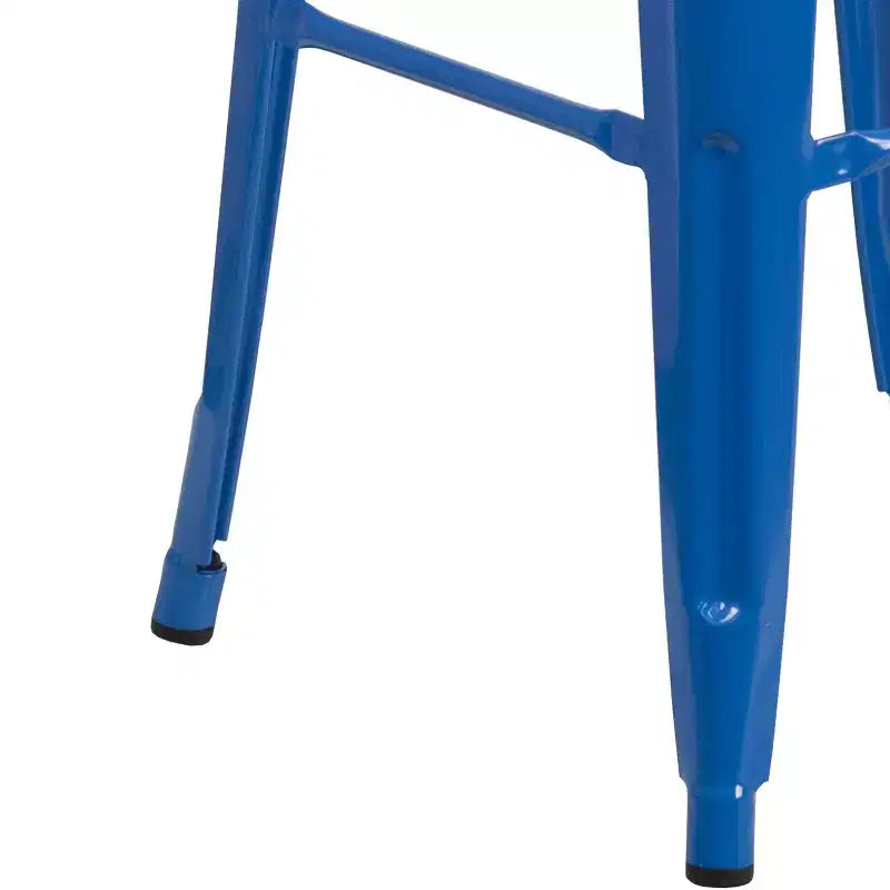 Tabouret de bar en métal avec assise en bois