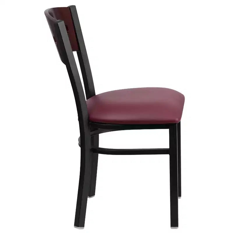 Chaise de salle à manger de restaurant en métal noir